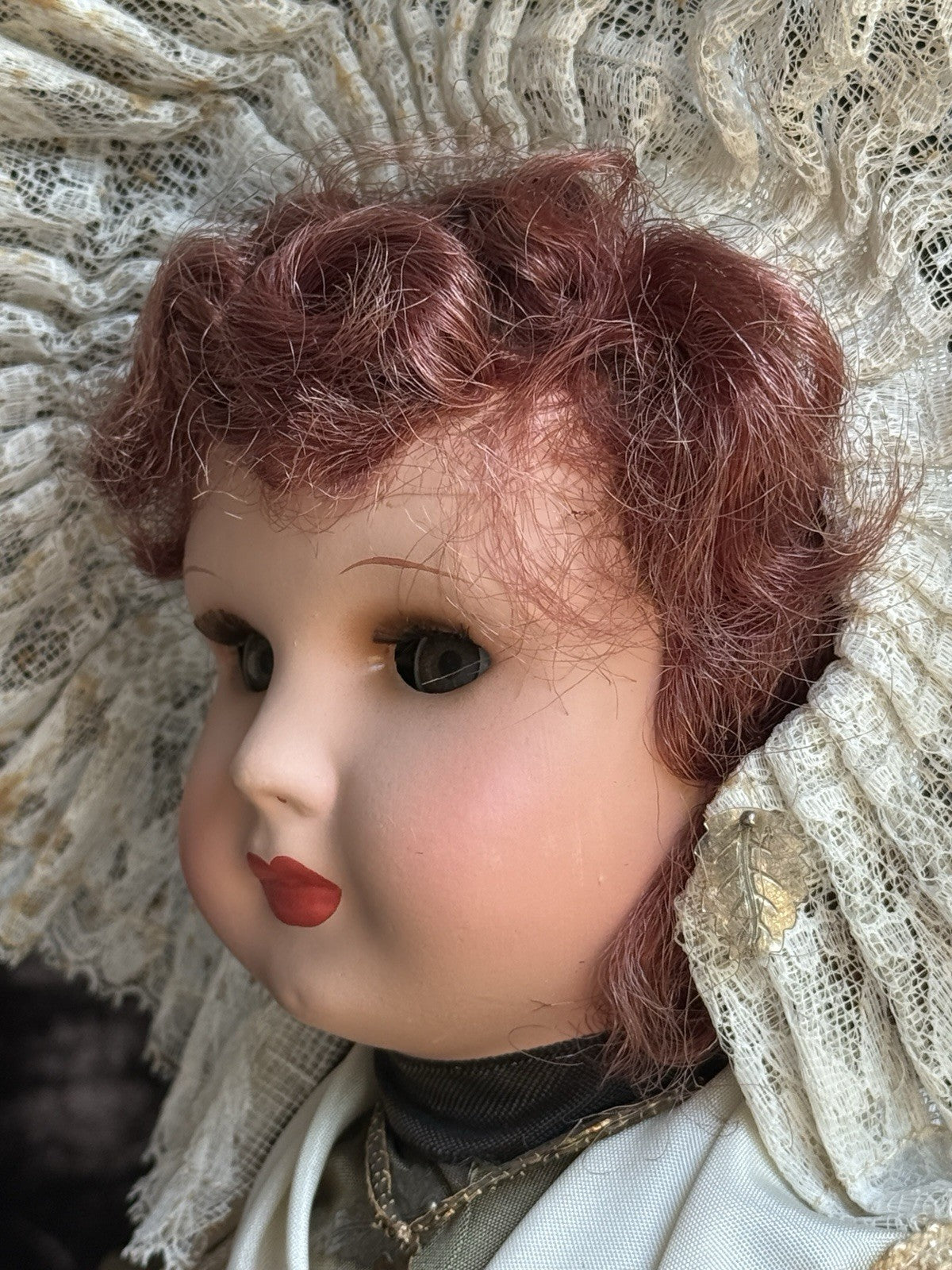 Vintage French 16” Unis Plastic/Composition Traditional Outfit Doll