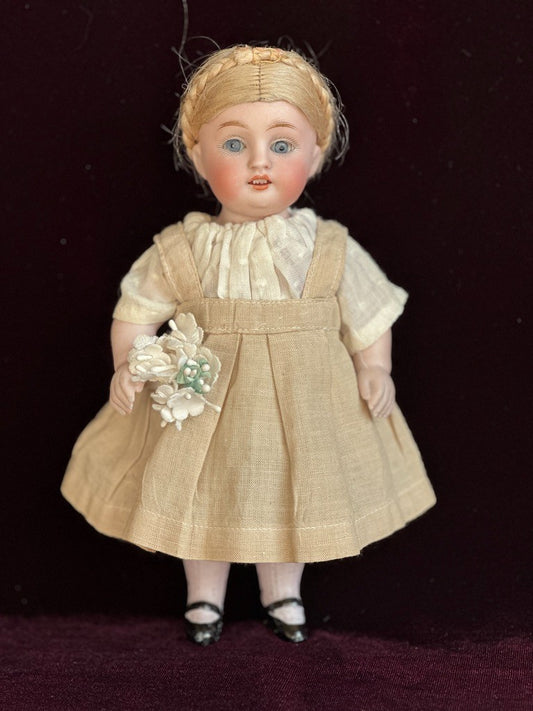 Large Antique German 7.5” Kestner 150 All Bisque Mignonette Doll