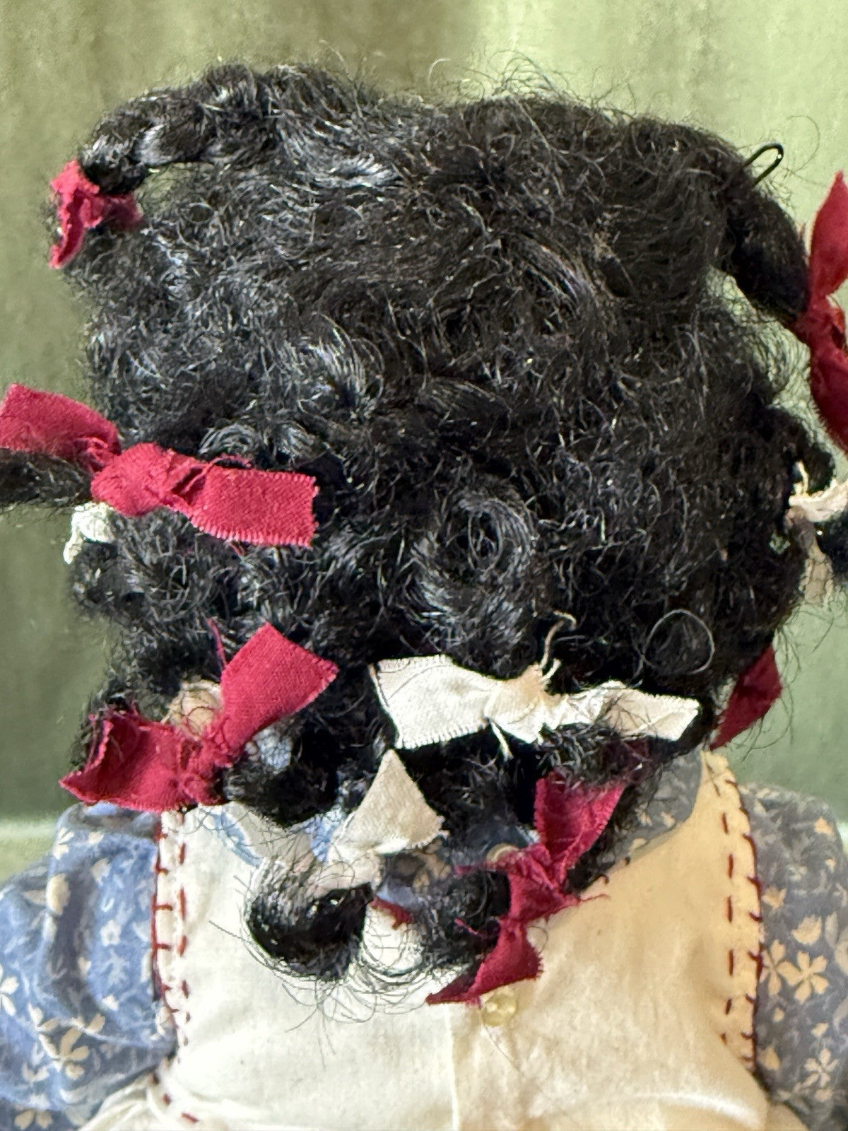 OOAK Artist Handmade Clay Stockinette 15” Doll “Eliza” with Topsy Turvy Doll Box