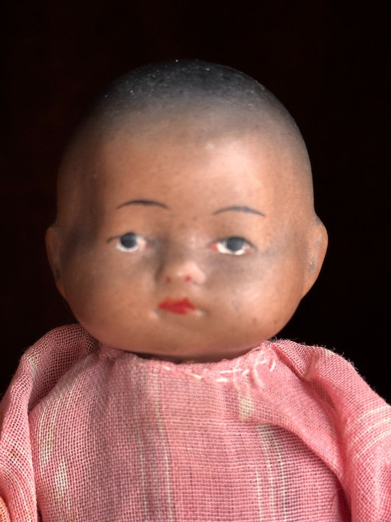 Antique German 6.25” Armand Marseille Dream Baby Dark Complexion Mechanical Doll