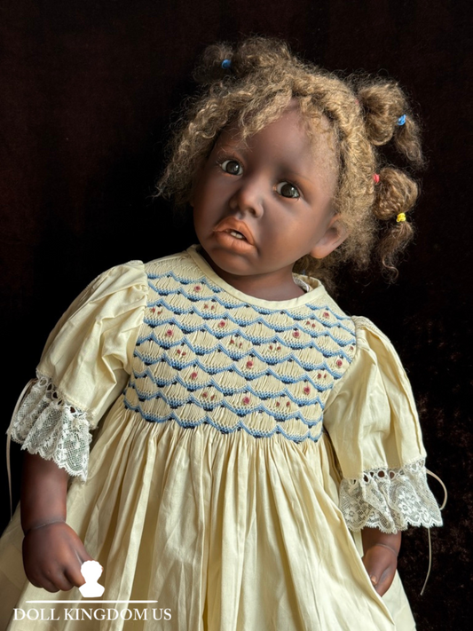 Lifelike 28" Artist Pauline Middleton Porcelain African American Girl Doll LE 20