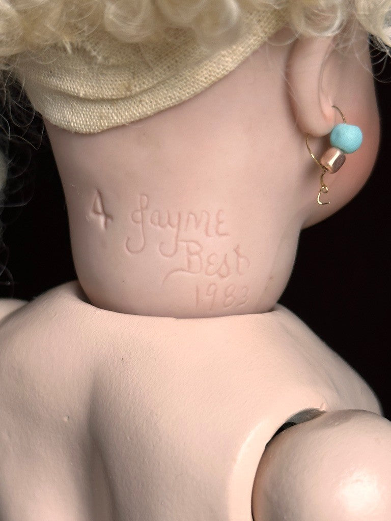 Rare Vintage Porcelain Compo 13” Reproduction of Antique French Bru Teteur Doll