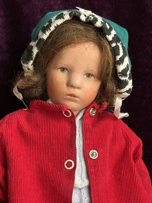 Vintage 14” Kathe Kruse IX German Child Cloth Girl Doll with Swivel Head