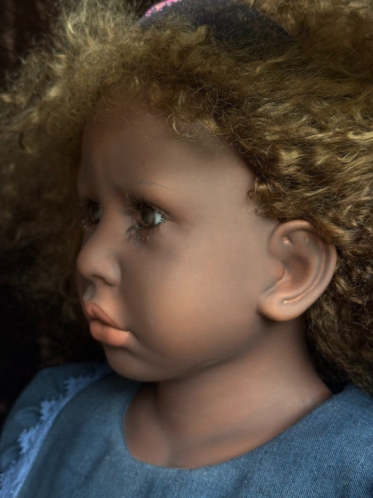 Lifelike Artist Pauline Middleton Porcelain African American Girl Doll LE 20