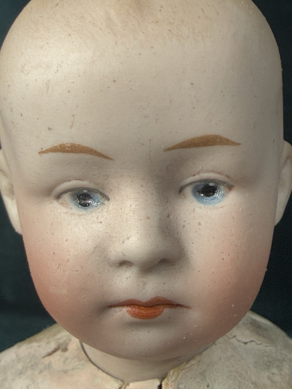 Antique German Gebruder Heubach 7602 Bisque Head Composition Body Boy 9” Doll