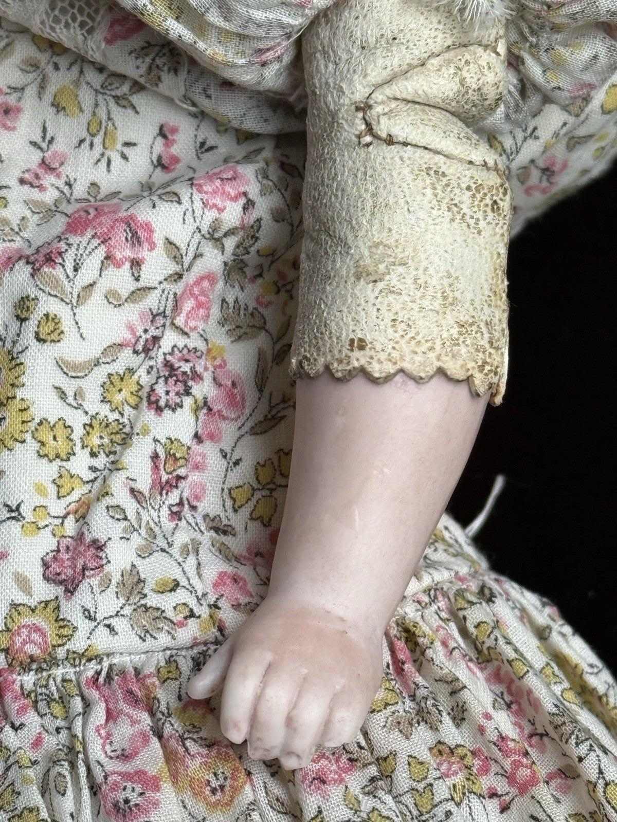 Antique German 17.5” Early Kestner 166 Bisque Shoulder Head Doll