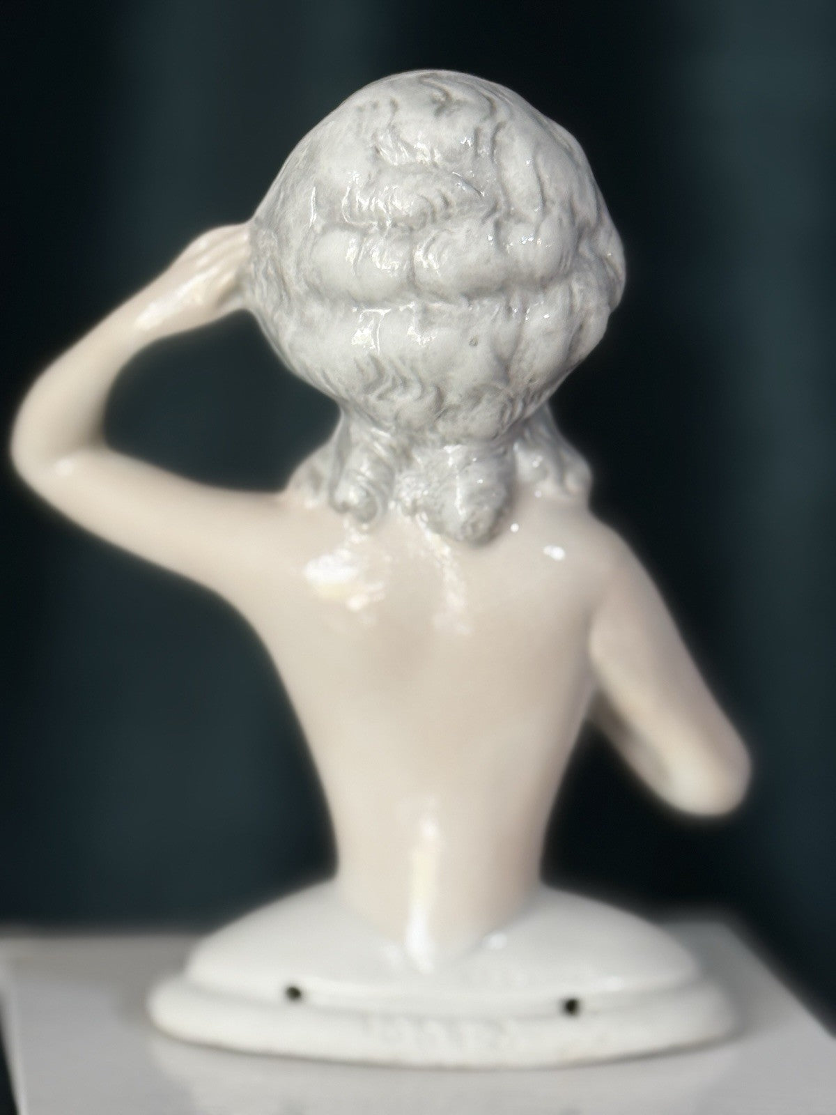 Large 5” Antique German Porcelain Schneider Half Doll Pin Cushion Mold 15542