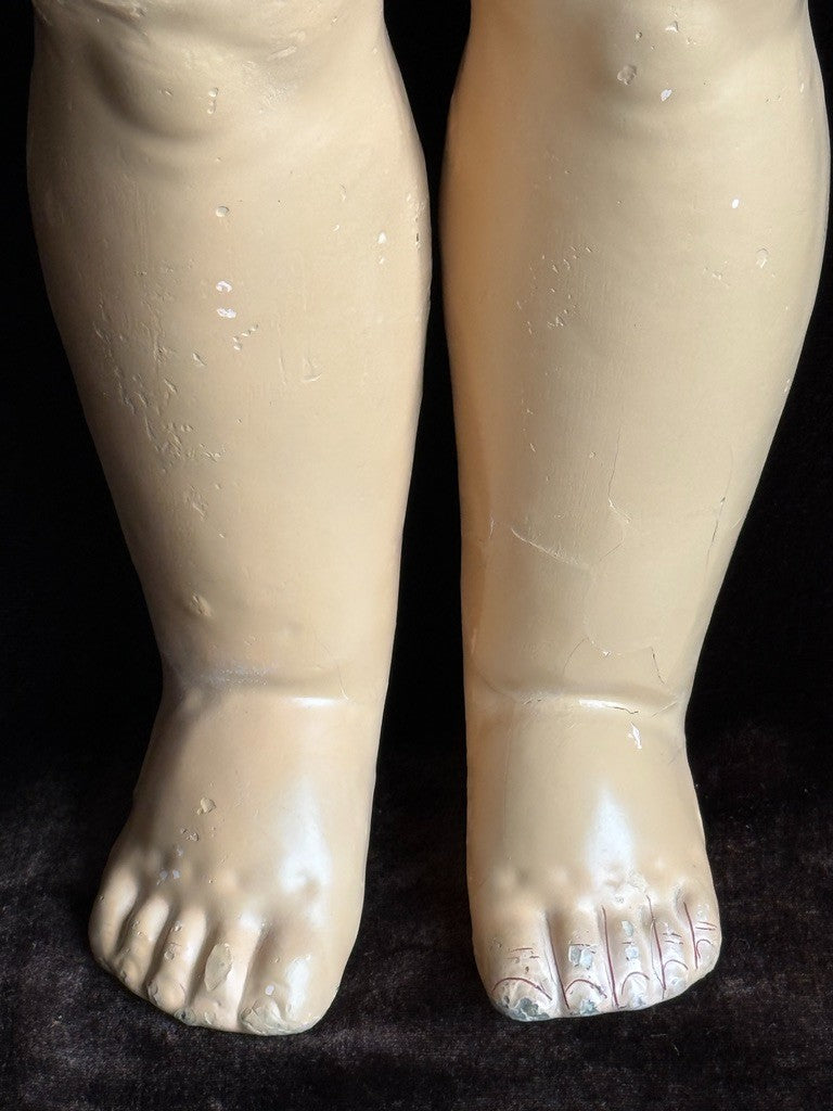 Large Antique German 28.5" C.M. Bergmann and Simon Halbig Bisque Head Doll