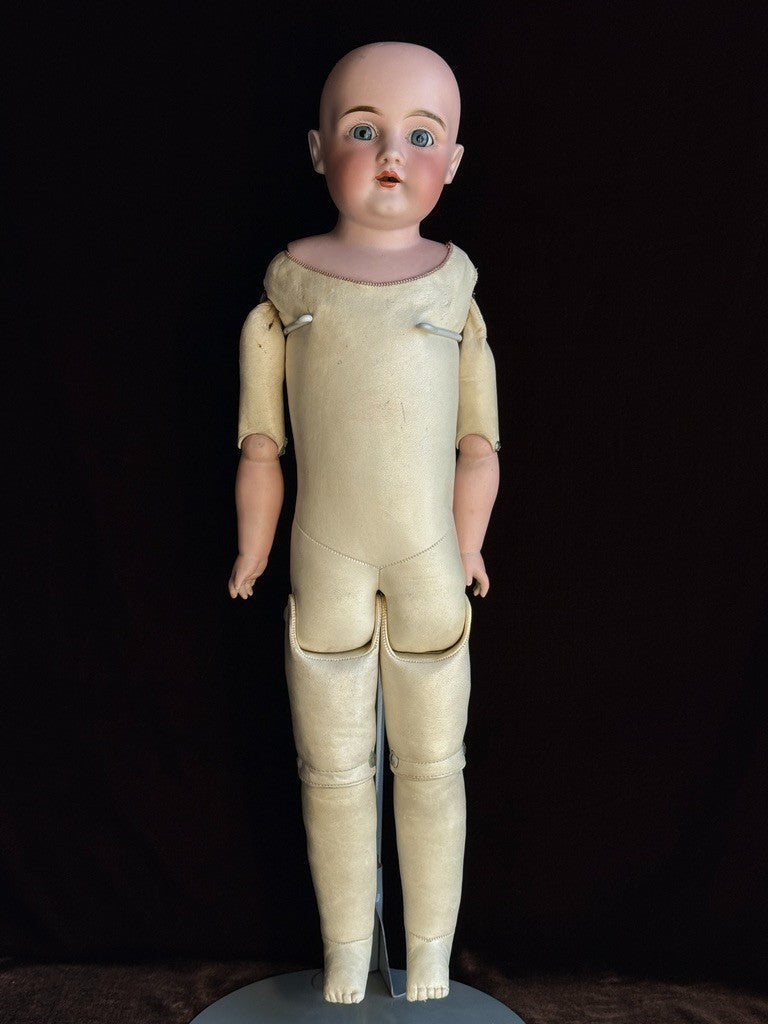 Antique German 25” Kestner Bisque Shoulder Head Leather Body Doll