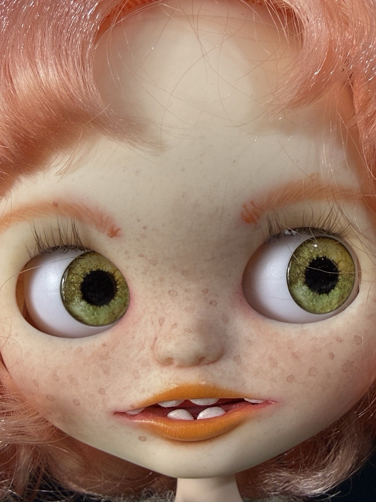 OOAK Custom Blythe 11” Artist BJD Doll In Green/blue Dress
