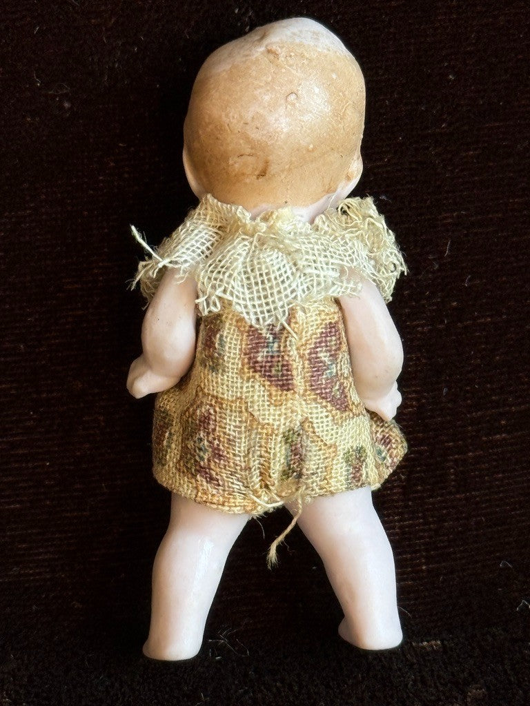 Antique German Hertwig Miniature 2.25" All Bisque Dollhouse Doll