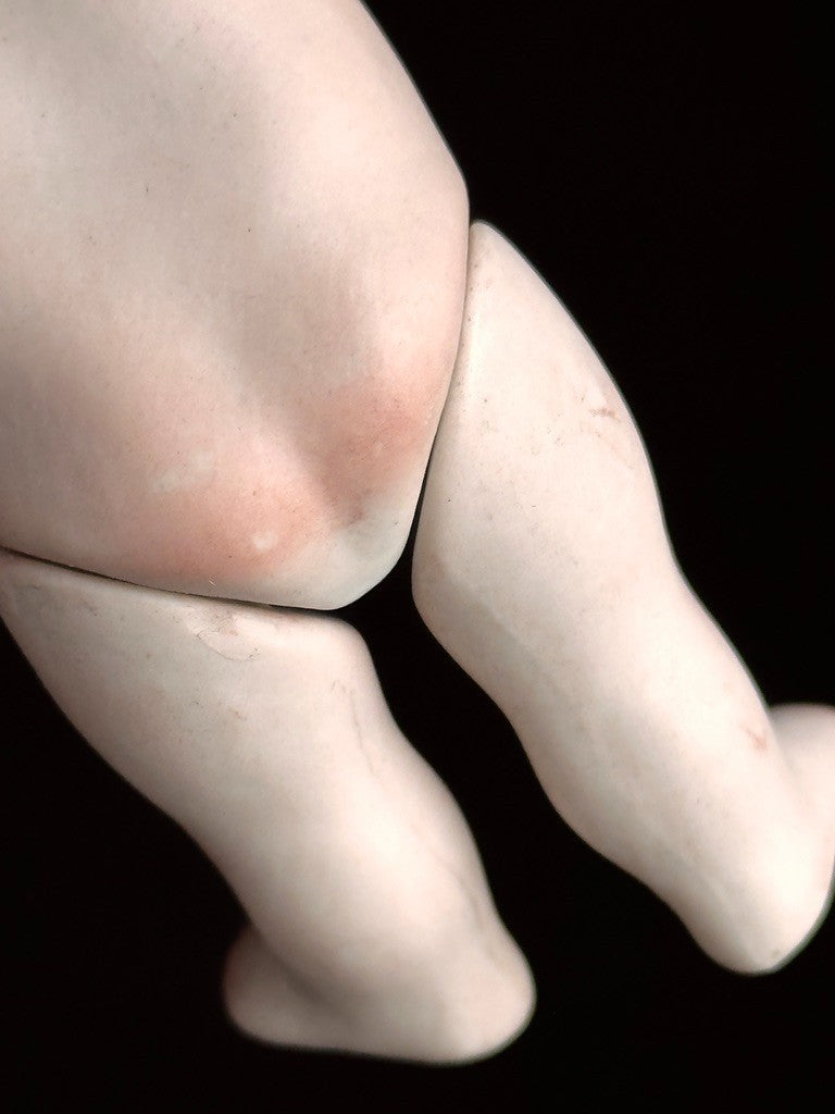 Rare Antique Rose O’Neill All-Bisque 5.125” Kewpie Doll  Blue Wings Jointed Legs