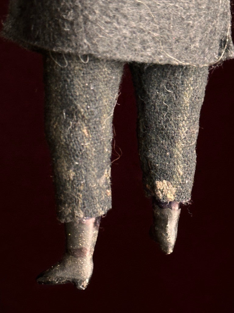 Antique German 6.25” Bisque Miniature Dollhouse Male Mustache Gentleman Doll