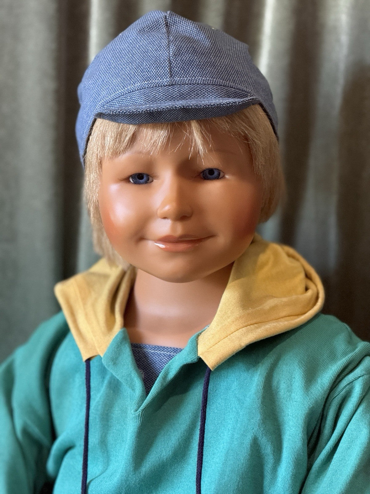 Huge 46” Collectible German Artist Evelyn Leman Vinyl Boy Doll