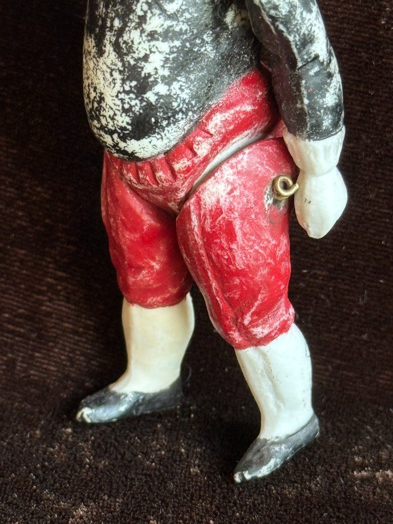 Antique German Miniature All Bisque Punch and Judy Dollhouse Character Doll