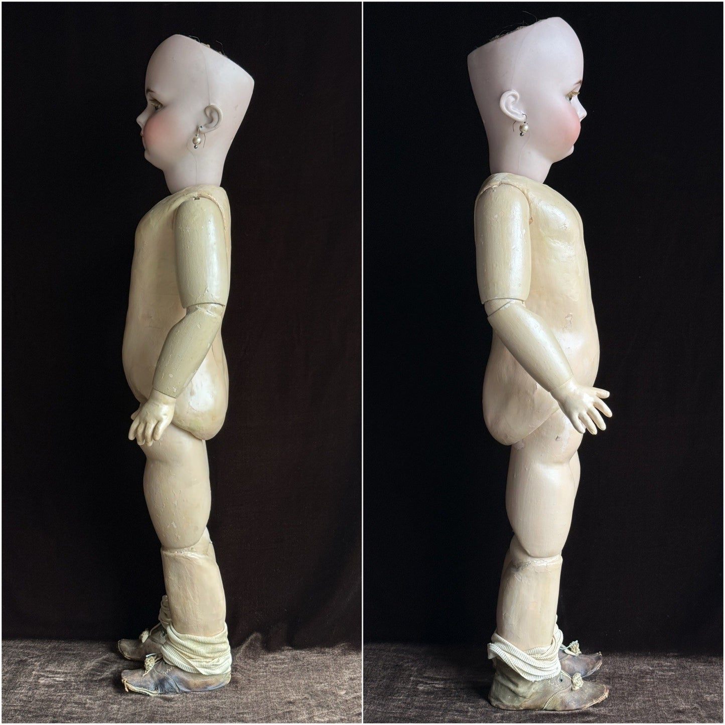 Large Antique German French 30” Tete Jumeau Simon Halbig Dep Bisque Head Doll