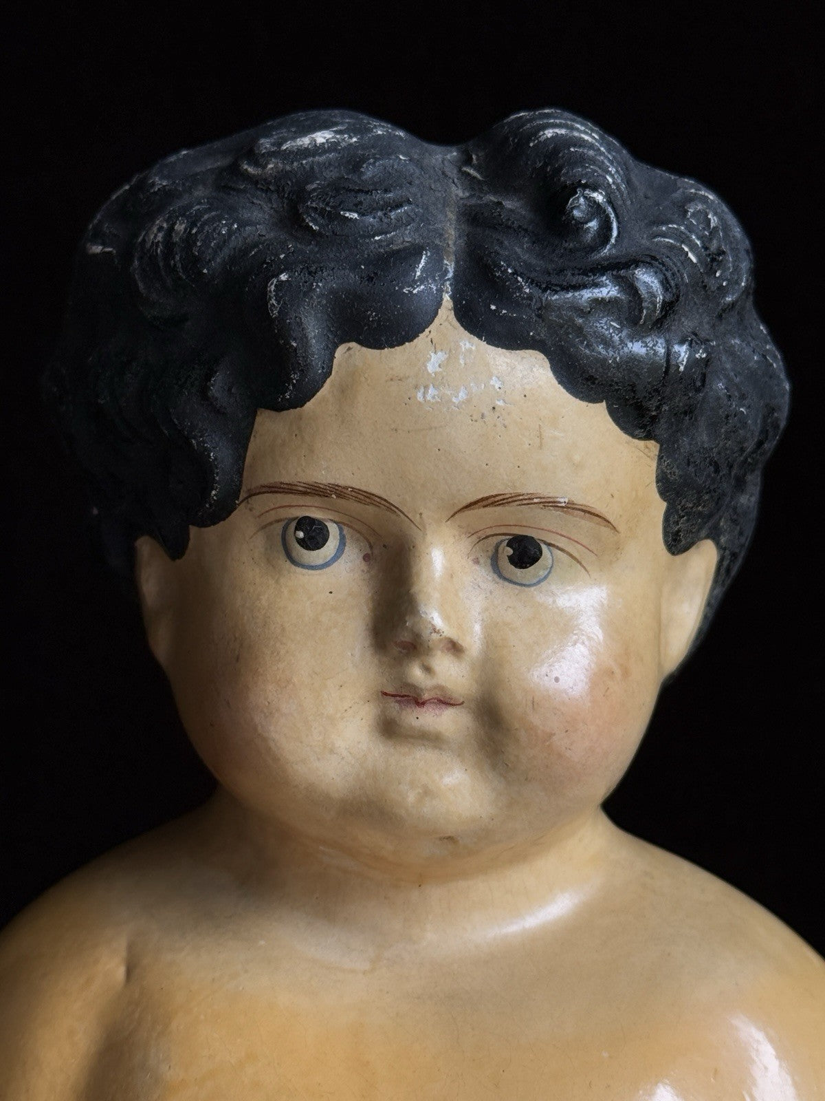 Antique German 20.5” Papier Mache Shoulder Head Cloth Body Doll