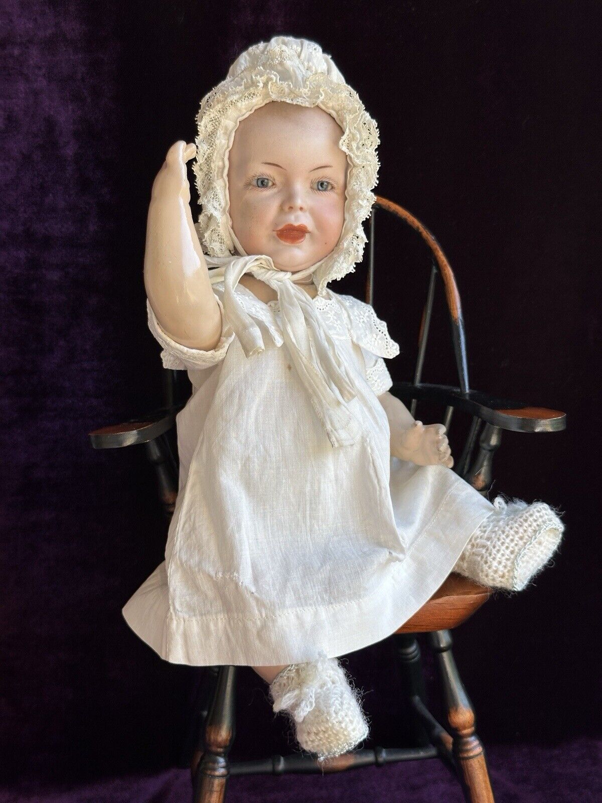 Antique French 13” SFBJ 226 Bisque Head Character Baby Doll Restored