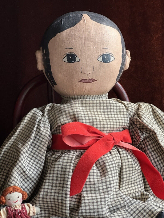 Vintage 18” Cloth Artist Reproduction of Antique Izannah Walker Victoria Doll