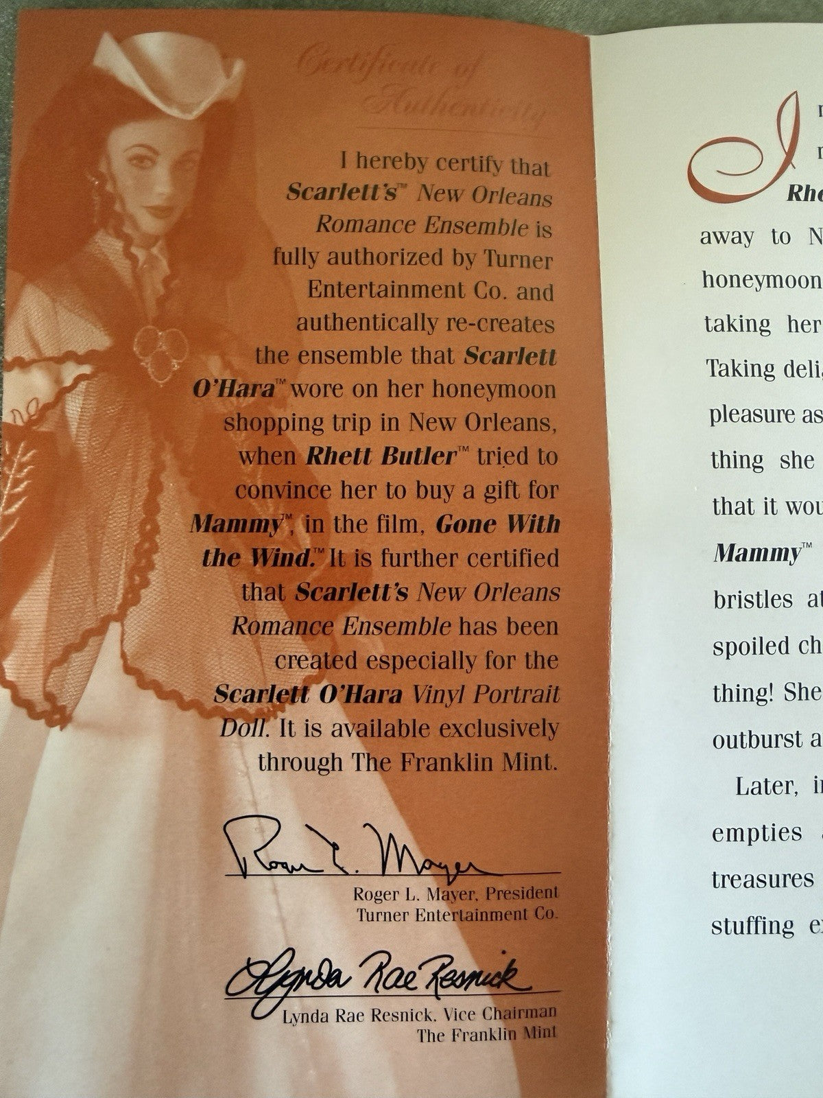 MIB Franklin Mint Gone with the Wind Scarlett New Orleans Romance Ensemble