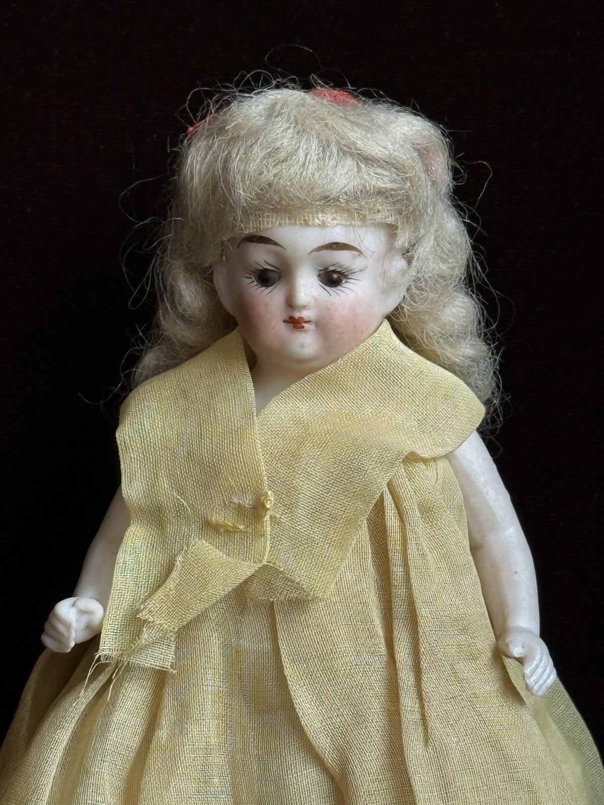 Antique German 5” All Bisque Mignonette Dollhouse Doll