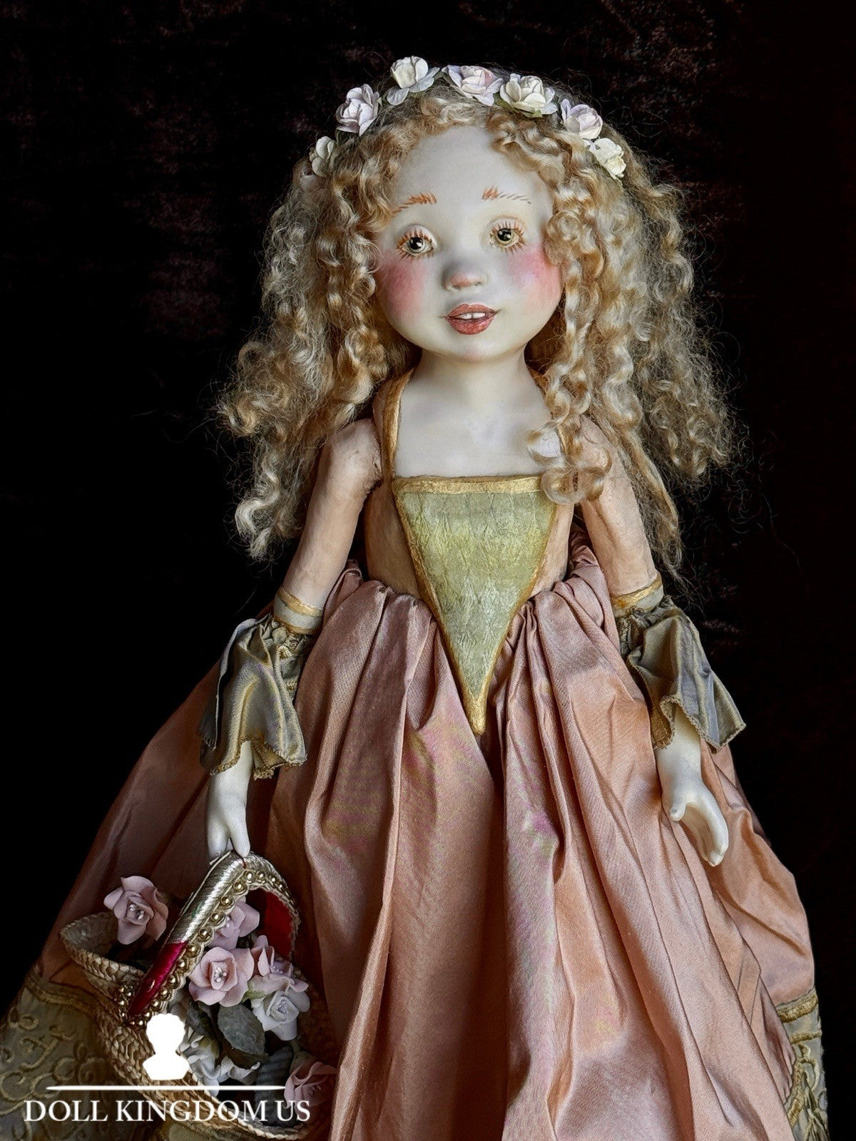 OOAK Collectible 15” Judith & Lucia Friedericy Wax Over Porcelain Doll