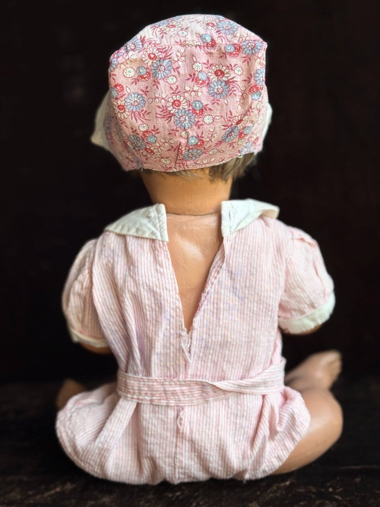 Antique American 14.5” Schoenhut Wooden Baby Doll