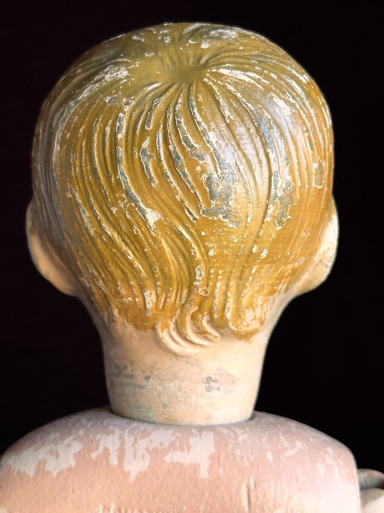 Antique American 16” Schoenhut 204 Series Wooden Boy Doll Carved Hair