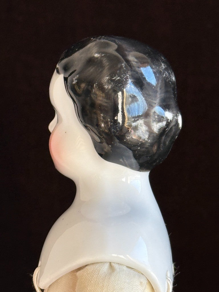 Antique German 11” Flat Top Highbrow China Shoulder Head Doll