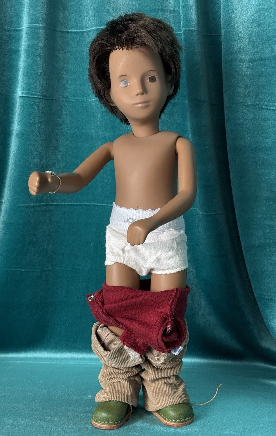 Collectible England Vinyl Brunette Gregor Boy Doll; Redressed