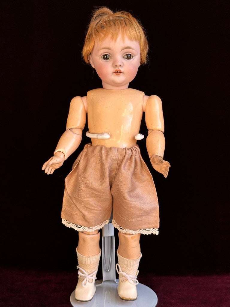 Antique German 12” Kestner 143 Bisque Head Doll with Trunk and Extras