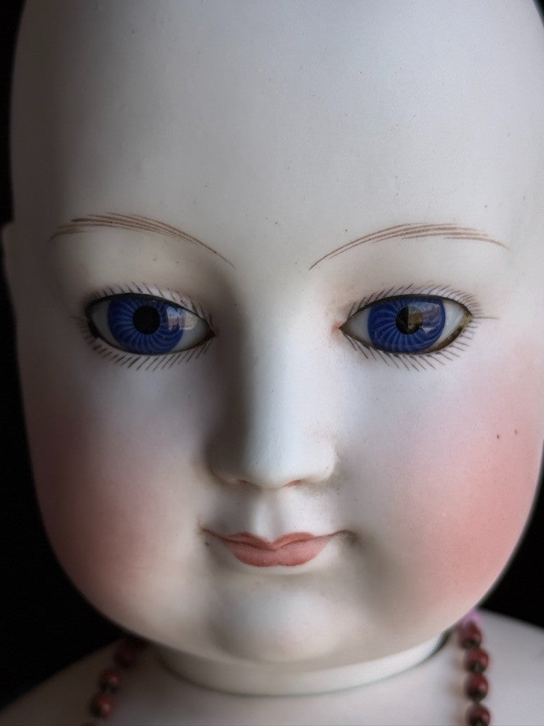 Grand Size Antique French Eugene Barrois (?) Bisque Head Fashion Poupee Doll