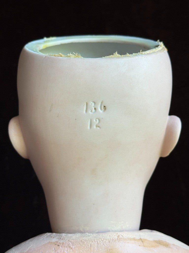Antique German 27” Hertel Schwab 136 Bisque Head Doll