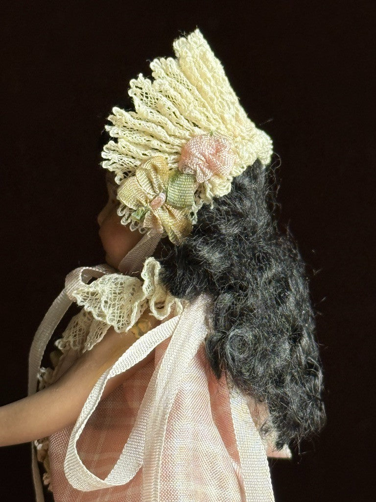 Miniature Cathy Hansen 4” Porcelain Repro of Antique French Mignonette Doll