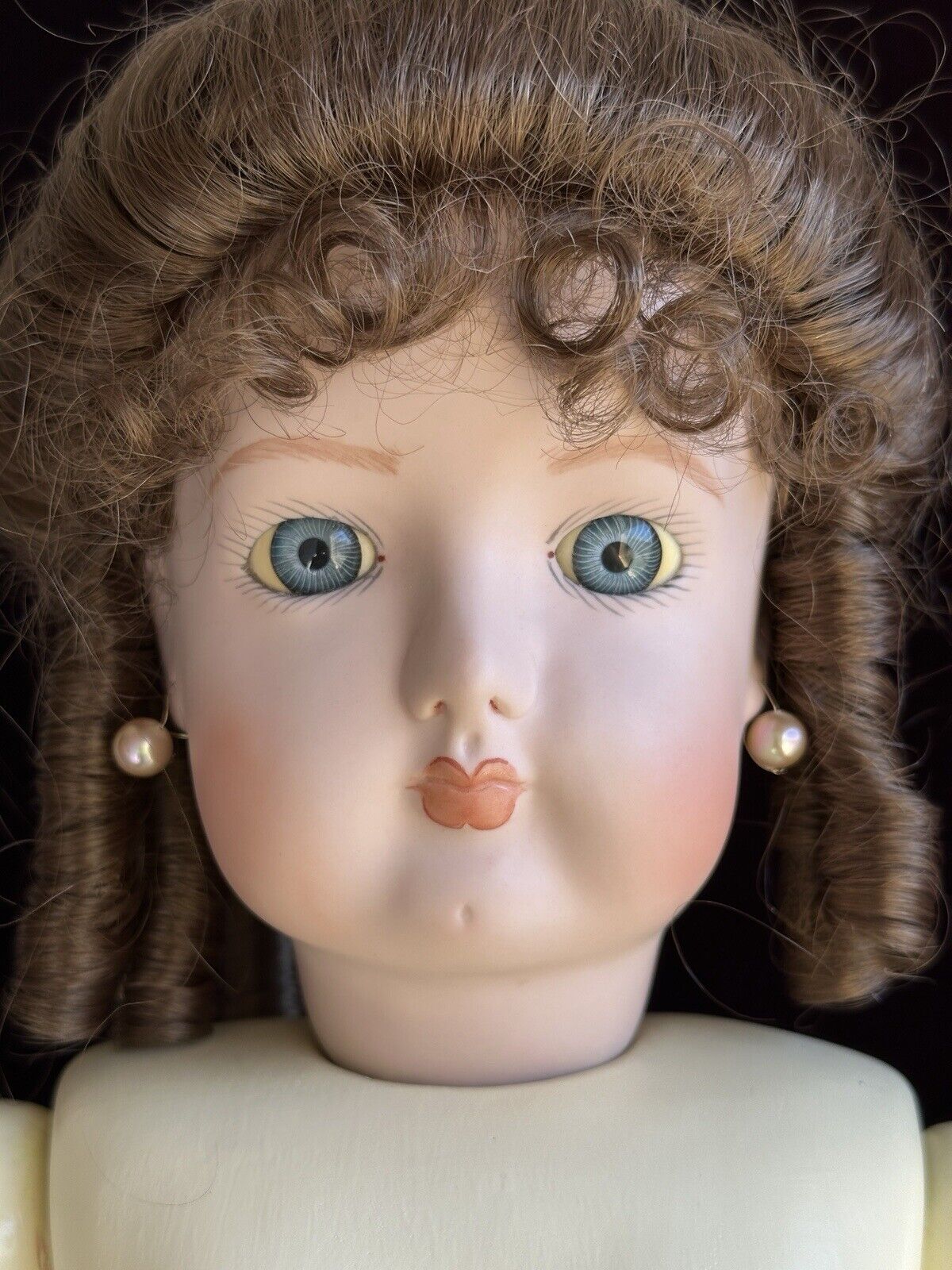 Large Vintage 31” Porcelain Reproduction of Antique French Fashion Doll