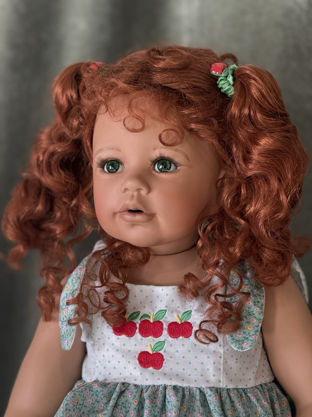 Porcelain 28” Doll “Cutie Fruities-Apple” by Monika Levenig LE 250 Tag/COA