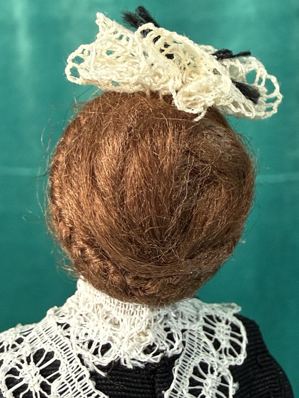 Porcelain/Cloth Reproduction Of Miniature Dollhouse 5 1/2” Maid Doll