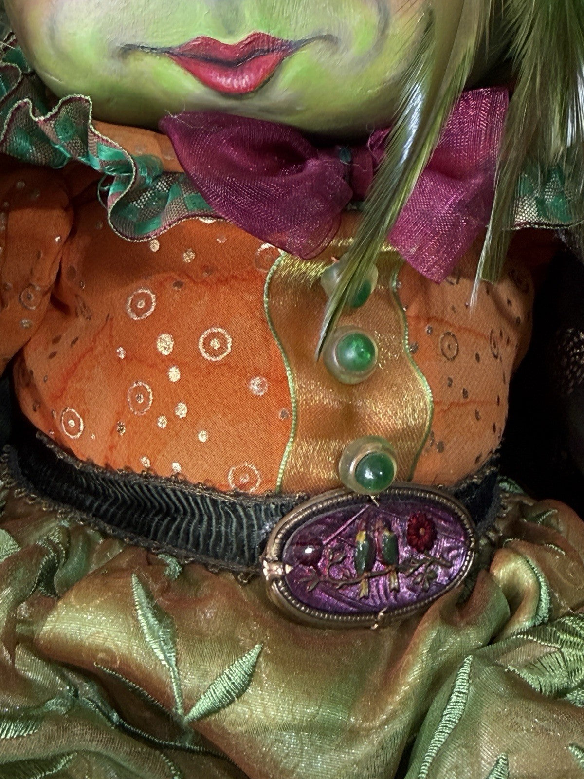 OOAK NIADA Artist Donna May Robinson Cloth Oil Painted Clown “Perch” 18” Doll