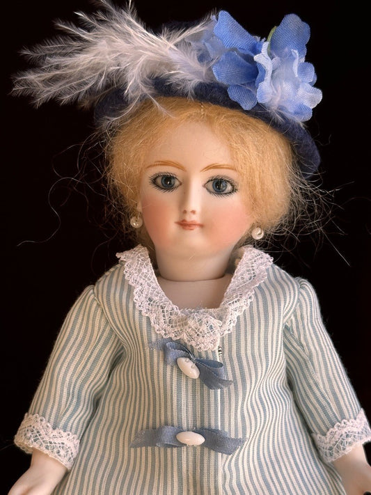 All Porcelain 7.5” UFDC Artist Reproduction of Antique French Mignonette Doll