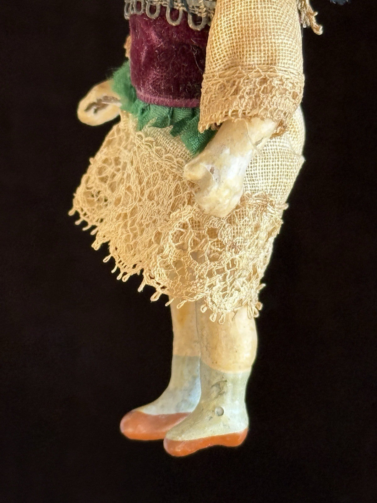 Antique French 3.75” SFBJ 301 Bisque Head Dollhouse Doll