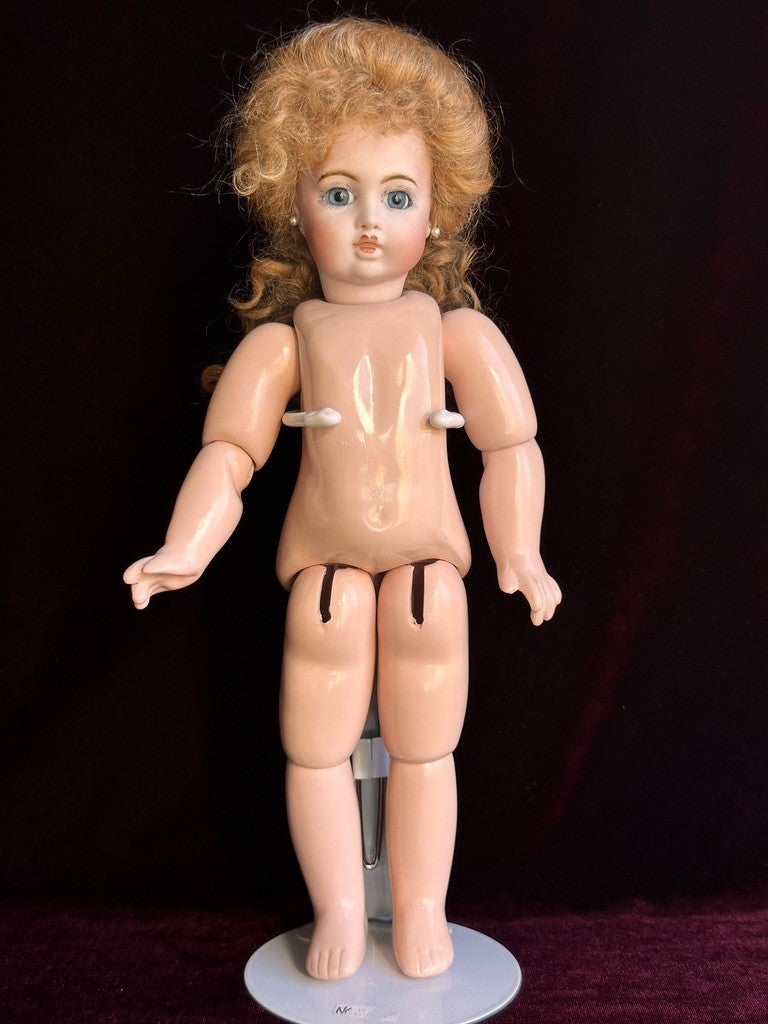 Vintage Porcelain Composition 12.5” Reproduction of Antique French Bru Jne Doll