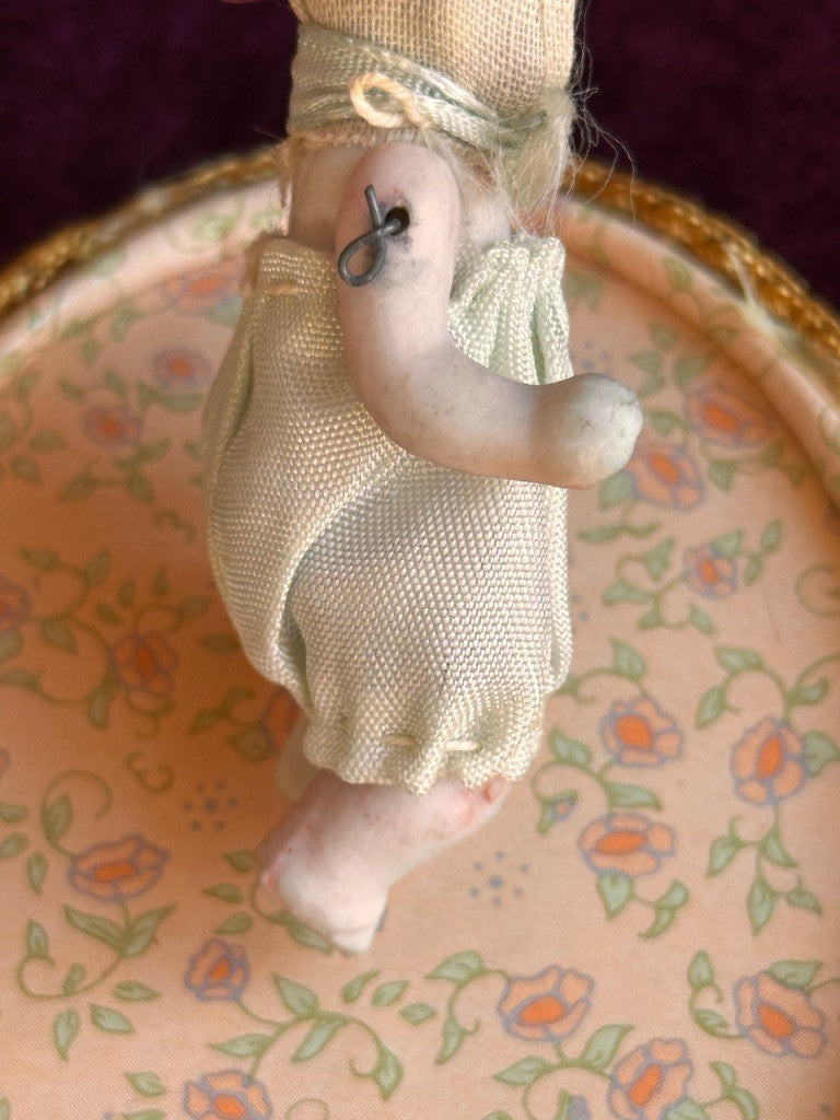 Lot of 2 Miniature 2.75" Antique All Bisque Baby Dollhouse Dolls Made in Japan