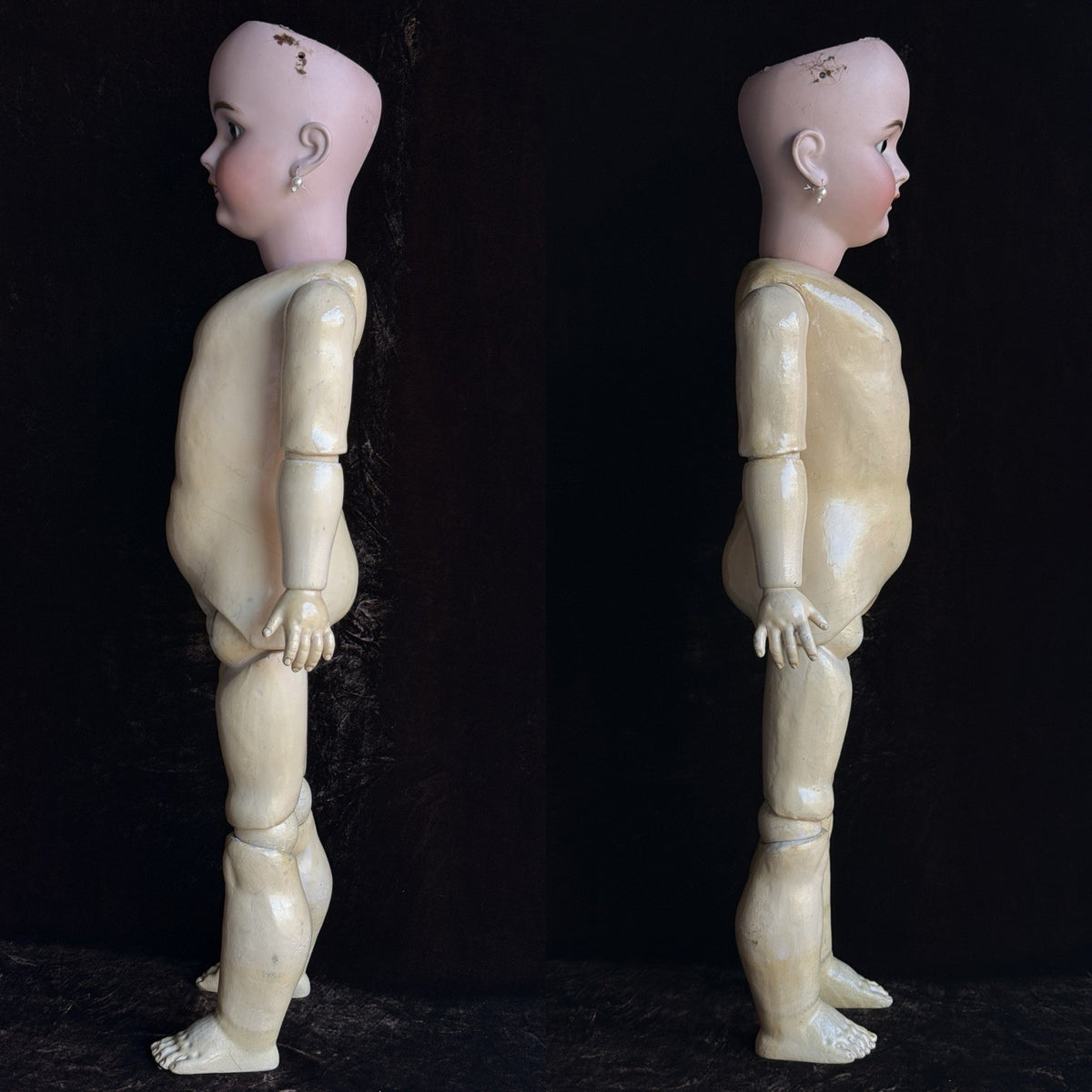 Large Antique German 30” Walkure Doll Bisque Head Composition Body