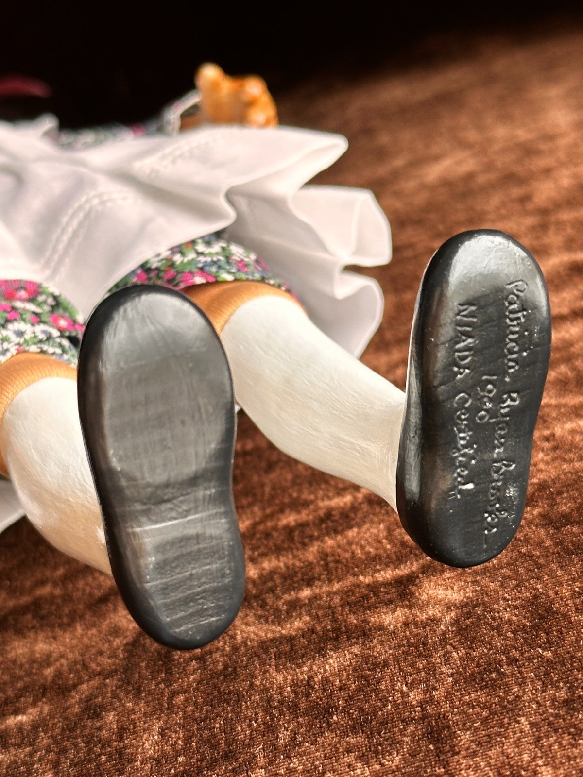 OOAK NIADA Artist Patricia Ryan Brooks 13.5” Wood Hand Carved Doll