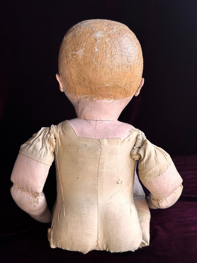 Large Antique American Martha Chase 25" Oil Painted Cloth Baby Doll