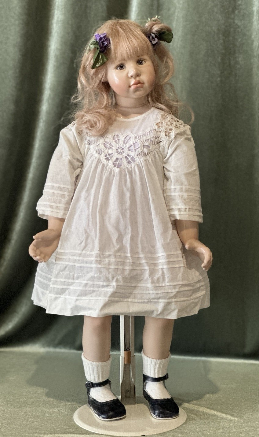 Collectible Artist Susan Krey Baby 29” Doll “Olivia” Wax Over Porcelain  LE 35