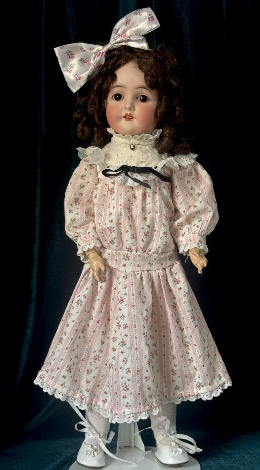 Antique German Queen Louise Doll Bisque Head Composition Body 24” Doll