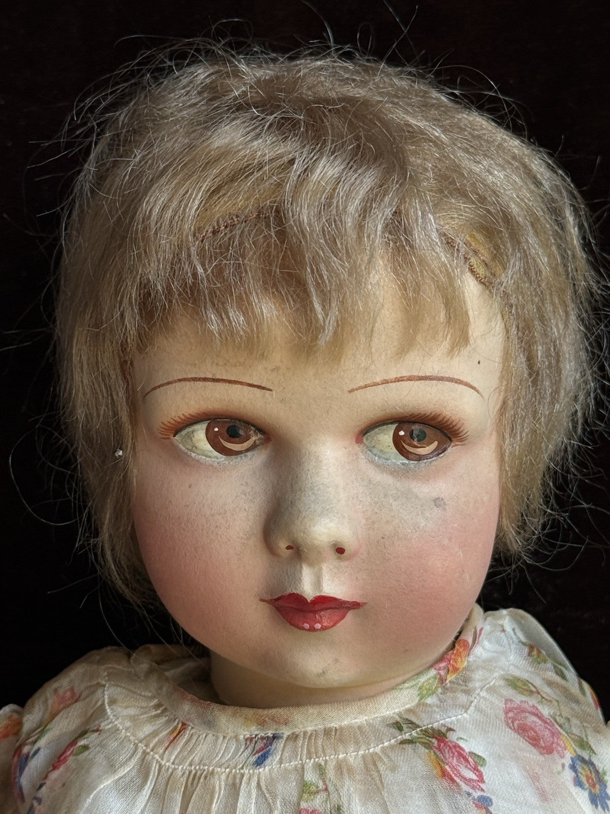 Vintage French 19” Raynal Cloth Character Doll