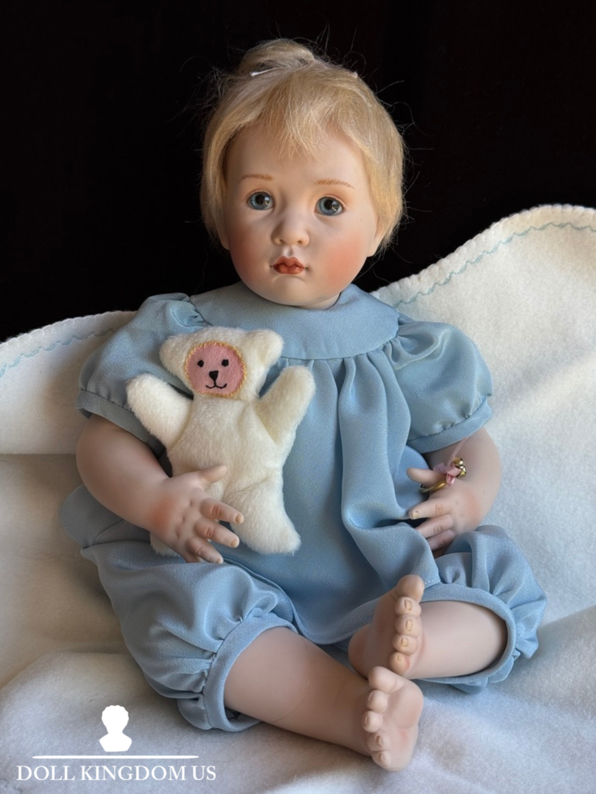 Italian Artist Beatrice Perini Porcelain Baby Doll Fiore with Tag LE 20 Damaged