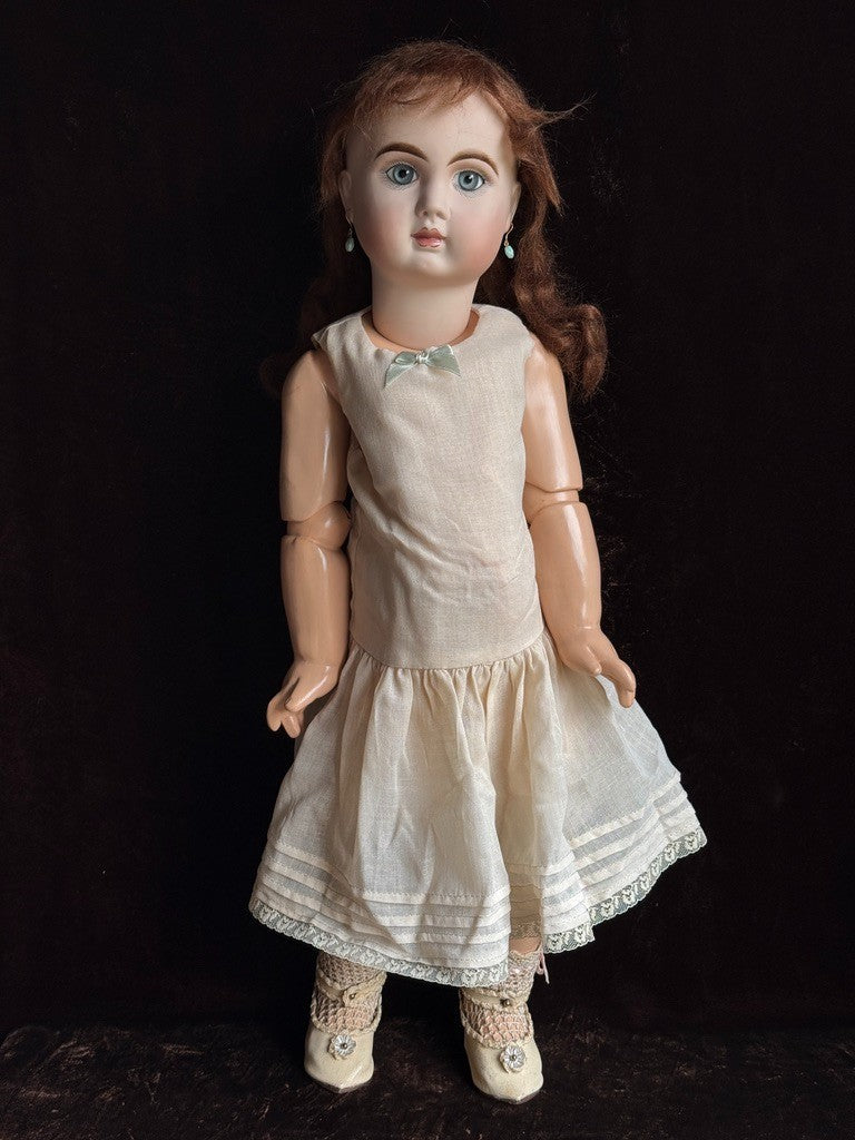 Vintage 24.5” Porcelain Compo. Reproduction of Antique French Jumeau Bebe Doll